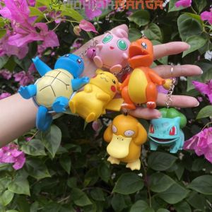 Móc khoá Pokemon dễ thương gồm Bulbasaur Charmander Squirtle Jigglypuff Pikachu Psyduck phụ kiện túi xách balo cặp xách