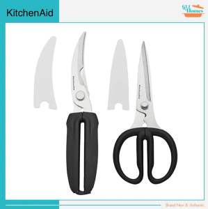 KitchenAid 2-Piece Set All Purpose and Poultry Shears with Blade Guard Stainless Steel Black