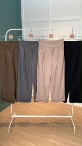 C7995 Fold Ankle Casual Loose Straight Pants