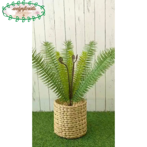 Pohon Artificial Pohon Hias Daun Pakis Hutan X12 Latex Pot Dasar Hitam Cover Eceng Gondok Medium Pajangan Rumah Hiasan Ruang Tamu