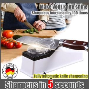 Sharpens in 5 seconds Electric knife sharpener Fully automatic knife sharpening tool batu asah grinder 磨刀器电动 Sharpness increased by 100 times 磨刀石 Make your knife shine knife sharpener electric 磨刀 pengasah pisau elektrik