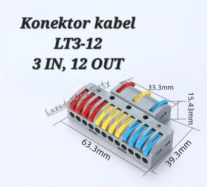 Konektor Kabel LT3-12 Connector 3 IN 12 OUT Penyambung Kabel SPL-123 PCT 3-12