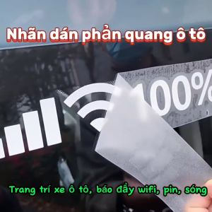 Nhãn dán decal phản quang ô tô họa tiết wifi vui nhộn trang trí ô tô laptopxe máy Loại to 45cm