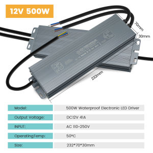 IP67 Waterproof LED Power Supply Driver AC 110V 240V to DC 12V 24V 36W 60W 80W 100W 300W 400W 500W 600W Transformer Adapter
