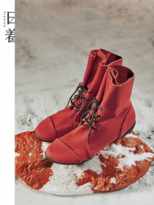 Genuine Leather Lace-up Boots for Women