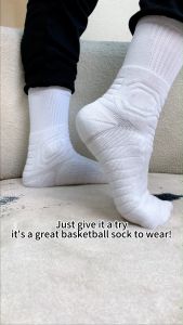 Towel Bottom Basketball Socks Breathable High Cut Solid Color Sports Elite Socks