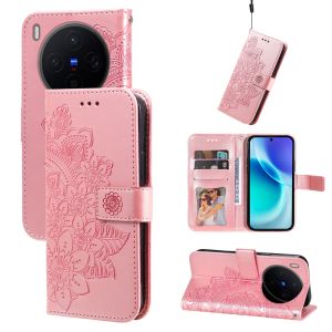 for Vivo X300 X300 Pro Flip Case Shockproof Magnetic Leather Wallet Case for VIVO X 300 Pro Phone Cover Butterfly Flower Dog