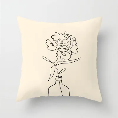 Nordic Style Sofa Pillow Cream Geometric Backrest Cushion Cover Living Room Decorative Square Pillow Case PP Cotton Core