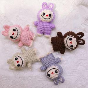 Labubu DIY Crochet Yarn Material Kit Cute Doll Handmade Keychain Pendant Creative Gift Craft Supplies Festive Decor