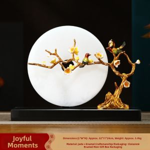 JUSHANYUAN | Wealth Attracting Cloisonne Enamel Jade Ping An Kou Ornament