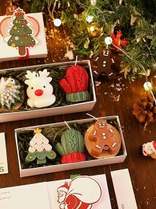 Christmas Day Cartoon Gingerbread Man Christmas Tree Deer Modeling Aromatherapy Candle Set Gift Box Gift