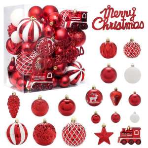 Light Champagne White Painted Christmas Decorations Set