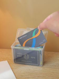 บริเวณปลอดภัย กล่องเก็บบัตร จัดระเบียบพลาสติกใส พร้อม ฝาปิด กำหนดให้สามารถสร้างฝุ่นสำหรับบัตร เครดิต และนามบัตรได้อย่างถูกต้อง