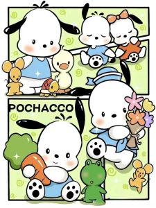TOPTOY | Cute Kitty Kuromi Cinnamoroll Pochacco Pompompurin Diamond Painting Cute Handmade Art Gift Cartoon Home
