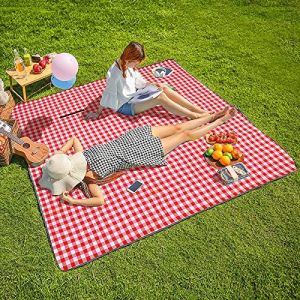 200cm x 200cm Large Picnic Blanket | Oversized Beach Blanket Sand Proof | Outdoor Accessory for Handy Waterproof Stadium Mat | Water-Resistant Layer Outdoor Picnics | Great for Camping on Grass and Portable - Lazada