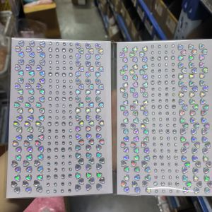 1Sheet 3D Dream Color Love-Heart Gem Tattoo Stickers Round Diamond Temporary Tattoos DIY Eyes/Face/Hair/Makeup Jewelry Decals 1
