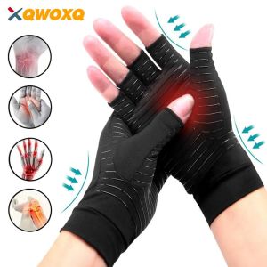 Copper Compression Arthritis Gloves Best Copper Infused Fingerless Gloves Healing for Arthritis Pain Relief Carpal Tunnel Aches
