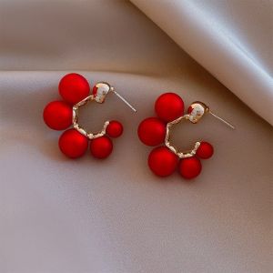 Imitation Pearl Earrings For Women 2023 Trending Round Stud Earrings For Wedding Party Elegant Jewelry Fashion Accessories K0