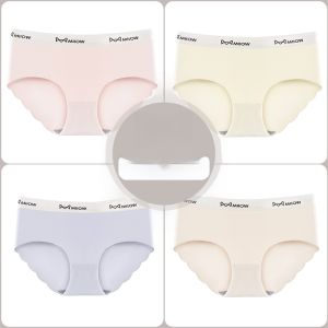 miiow | Antibacterial Pure Cotton Ice Silk Seamless Womens Underwear Breathable Mid-Waist Triangle Shorts Thin Summer Briefs