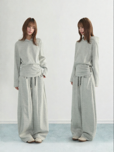 ARCG | Gray Hoodie Suit for Petite Sporty Casual