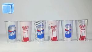 Suumo Mug Cangkir Aluminium Berubah Warna Saat Dingin 450ml Motif Soda Gelas Stackable