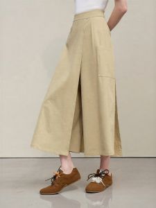 AMII | Casual Outdoor Style Loose Shorts with Pockets Textured 1/2 Skirt