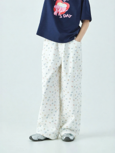 KECHU | Summer Kids Classic Bow Floral Print Comfortable Loose Casual Pants