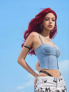 Mybody | Water Washed Hemmed Waist Cinching Padded Wearable Top