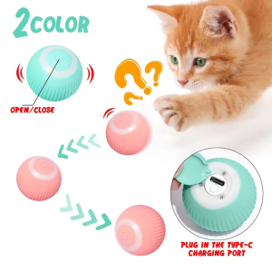 Smart Electric Cat Dog Toy Automatic Rolling Ball Self Moving Interactive USB Rechargeable Anti Bite Indoor Training Play