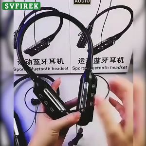 600 Hours Play Music Neck-Mounted Bluetooth Headphone IPX5 Waterproof Sports Wireless Earphone Bluetooth 5.2 Earphones Over the Ear Headphones Bass Effect Surround Sound 12D Stereo Sound Headset with Mic