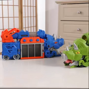 Tyrannosaurus Rex Dinosaur Swallowing Track Toy Car Transforming Sliding Launching Toy Car Boy Gift