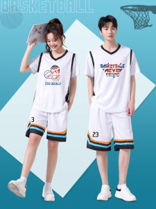 ชุดบาสเก็ตบอลแขนสั้นแห้งเร็วสำหรับคู่รัก ชุดฝึกซ้อมฤดูร้อนสำหรับนักเรียนมัธยมปลาย ชุดทีมการแข่งขัน ชุดคลาส ชุดบาสเก็ตบอลผู้ชายและผู้หญิง