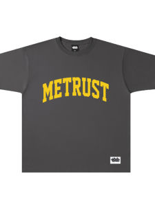 Metrust Simple American Street Casual Short Sleeve Skateboard Street Dance Loose Fit Cotton round Neck T-Shirt for Teens