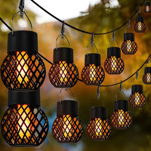 โคมไฟ LED กลางแจ้งกันน้ำ1-4ชิ้นโคมไฟแบบแขวนกลางแจ้งโคมไฟตกแต่งสวนไฟประดับสวยงามพลังงานแสงอาทิตย์สำหรับสวนชาวบ้านสนาม