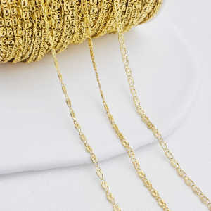 สร้อยคอ ต่างหู DIY ชุบทอง 14K ไม่เปลี่ยนสี อุปกรณ์ทำเครื่องประดับแฟชั่น โซ่ลูกปัด โซ่ลิปสติก โซ่ลูกปัด
