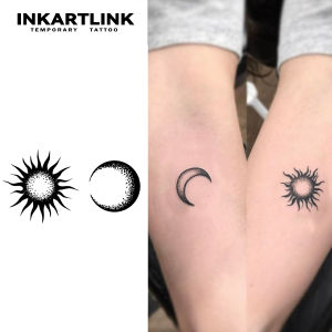 3 pcs Sun and Moon Temporary TattooLasts To 15 Days New Technology Magic Waterproof Semi Permanent Sticker.