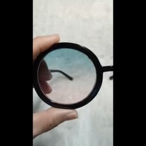 Kacamata Bulat Boboho Steampunk Lensa Hijau Pink Gradasi Frame Mika Ukuran Big Size Vintage Retro Korea Style - BISA BAYAR DIRUMAH