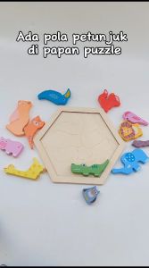 [LMB] Mainan anak / Mainan Edukasi 3D Puzzle Hexagon / Puzzle Kayu Cocokkan Bentuk / Mainan puzzle /3D wooden puzzle