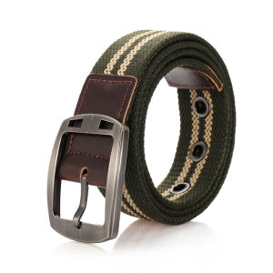 Mens and womens belt needle buckle canvas belt casual cargo belt Korean version of the tide male student youth outdoor belt