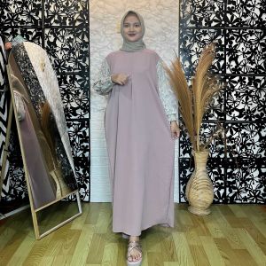 BALENA DRESS DASTER GAMIS CRINGKLE KOMBINASI RAYON PREMIUM BEST SELLER