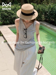 MiiOW | Minimalist Casual Loose Womens Linen See-through Tank Top