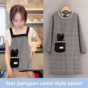 MONLEYTA | Waterproof Apron Womens New 2025 Anti-soiling Resistant Wearable Home Kitchen Cooking Waist Work Uniform Simple Style PVC Material