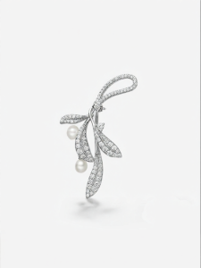 HEFANG Jewelry | Laurel Leaf Pearl Luxury Elegant Pin