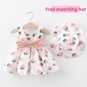 Princess Style Summer Dress for Baby Girls 6-9 Months Cotton Floral Print Korean Style Childrens Clothing Baby Skirt