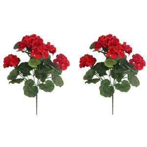 2/4pcs Artificial Flowers Faux Geranium UV Resistant Fake Flower for Planter Outdoor Garden Patio Decor Home Table Decoration