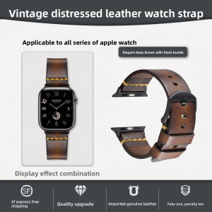 Maikes | Retro Genuine Leather Handmade Watch Strap For Ultra