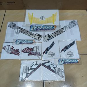 STIKER SETIKER STRIPING LOGO EMBLEM FULLSET MOTOR NINJA RR OLD HITAM 2009 ZX CBU CKD ORIGINAL KAWASAKI