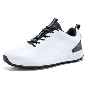 Mens Golf Shoes Comfortable Breathable Casual Versatile Outdoor Retro Shoes with Nails Single Shoes for Mixed Terrain