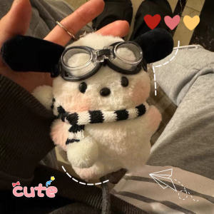 Cute Pochacco Keyring Cartoon Plush Puppy Keychain Backpack Accessories Friends Gift Supplies