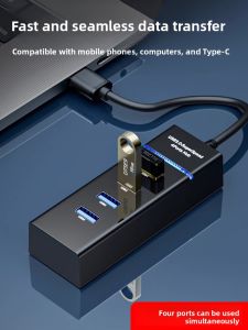 USB 3.0 Extension Adapter Multi-Port Type-C Notebook Computer 2.0 Docking Plug External U-Disk One-To-Four Splitter USB Hub